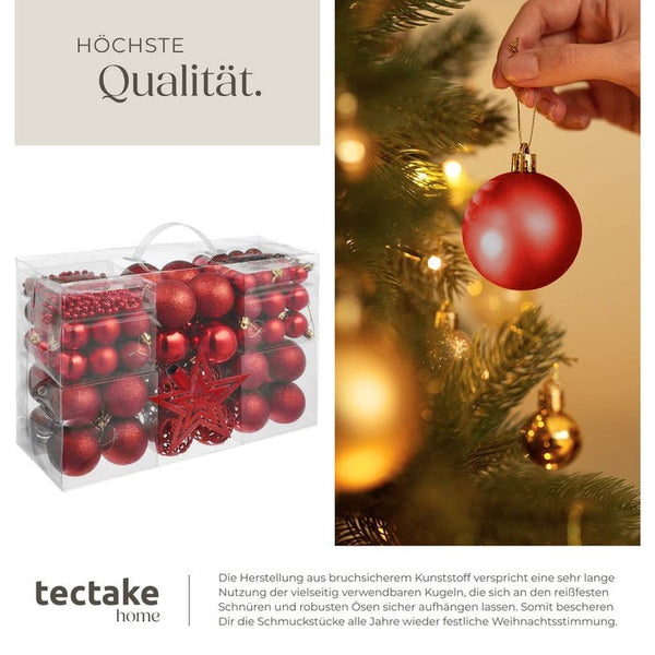 Set of 86 red Christmas baubles