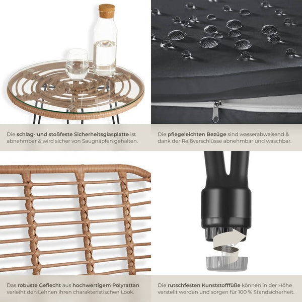 Rattan Sitzgruppe Molfetta natur