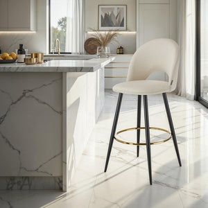 Sedia da bar Sachel crema/nero set da 4 