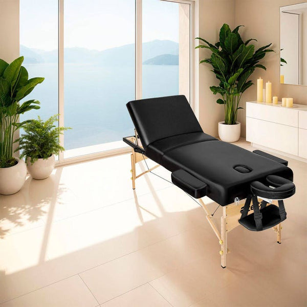 3 Zonen Massageliege Somwang schwarz