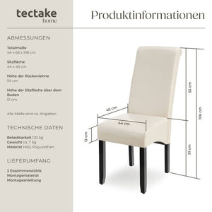 Esszimmerstuhl creme 2er Set