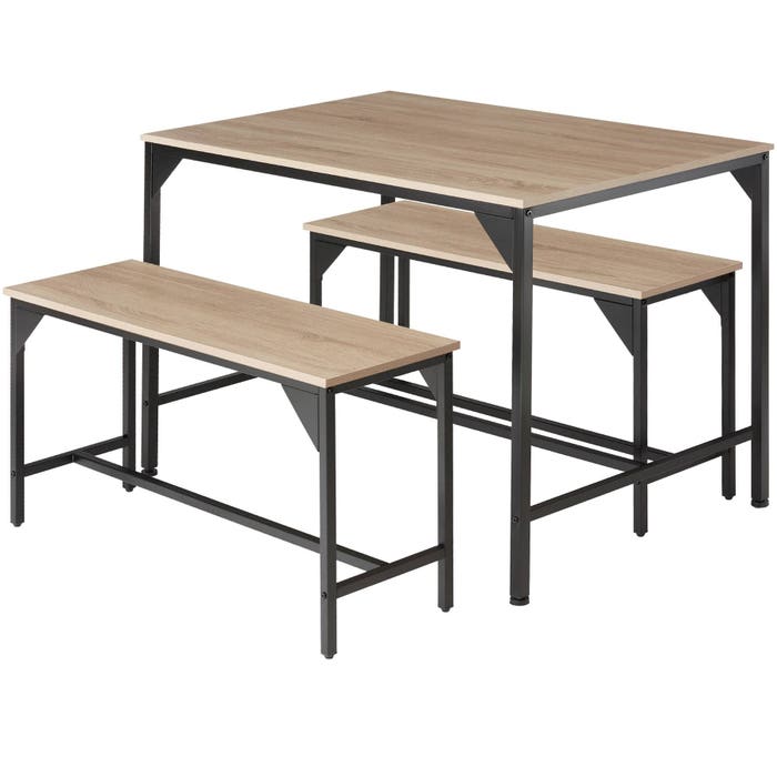 Sitzgruppe Bolton Industrial Holz hell, Eiche Sonoma