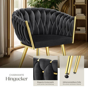 Set Esszimmerstuhl Astano schwarz/gold 4er Set
