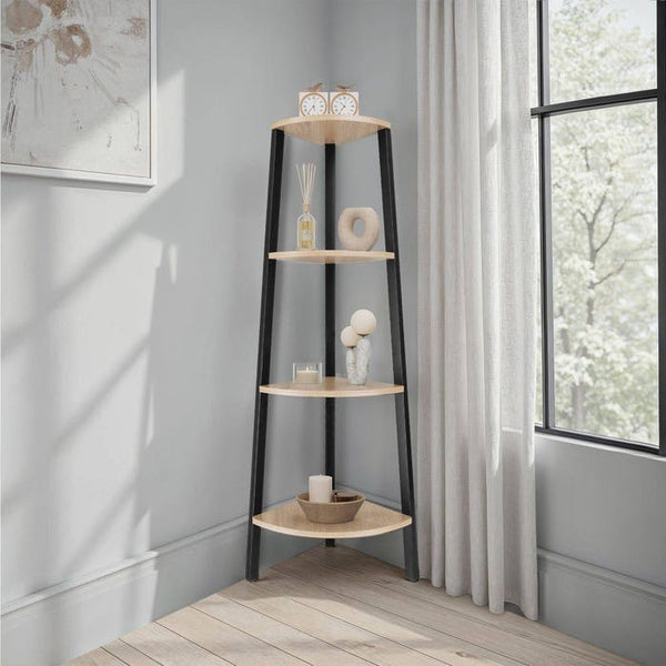 Eckregal Newbridge 34x34x125cm Industrial Holz hell, Eiche Sonoma
