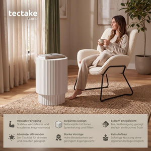 Beistelltisch Amira rund In- und Outdoor beige Ø 38 x 51 cm