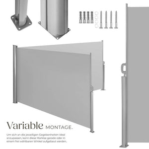 Tenda da sole laterale doppia in alluminio grigio 180 x 600 cm