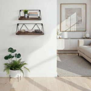 2 Rockport Industrial hanging shelves, dark brown