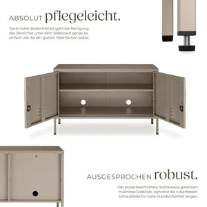 Sideboard Baker Metall mit Magnetverschluss taupe 100 x 42,5 x 65 cm
