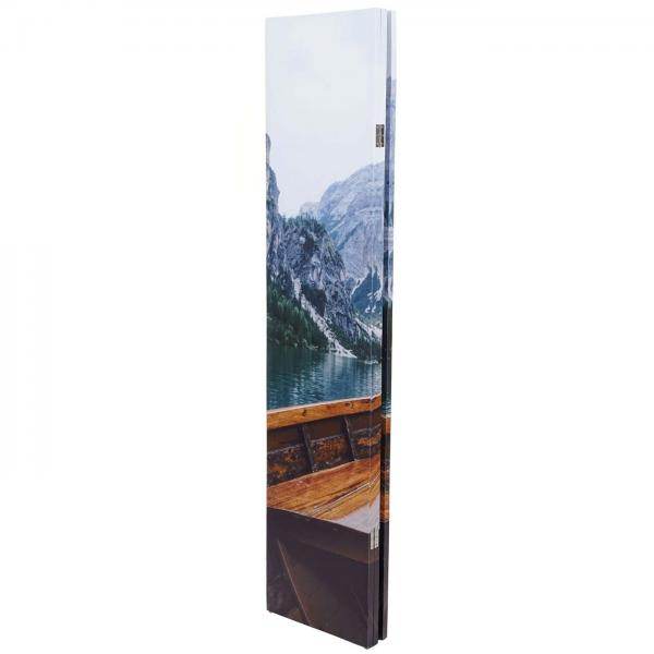 Foto-Paravent HWC-A83, Raumteiler Trennwand Sichtschutz, FSC-zertifiziert ~ 180x121cm Boot