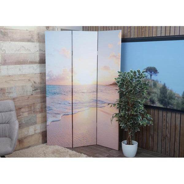 Foto-Paravent HWC-A83, Raumteiler Trennwand Sichtschutz, FSC-zertifiziert ~ 180x121cm Ocean