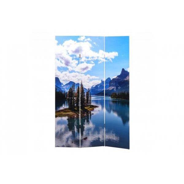 Foto-Paravent HWC-A83, Raumteiler Trennwand Sichtschutz, FSC-zertifiziert ~ 180x121cm See