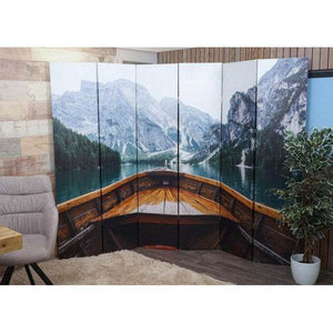 Foto-Paravent HWC-A83, Raumteiler Trennwand Sichtschutz, FSC-zertifiziert ~ 180x244cm Boot