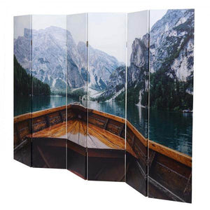 Foto-Paravent HWC-A83, Raumteiler Trennwand Sichtschutz, FSC-zertifiziert ~ 180x244cm Boot