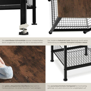 Beistelltisch Grimsby 40x40x55,5cm Industrial dunkelbraun