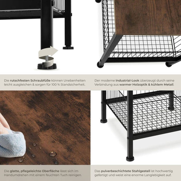 Beistelltisch Grimsby 40x40x55,5cm Industrial dunkelbraun