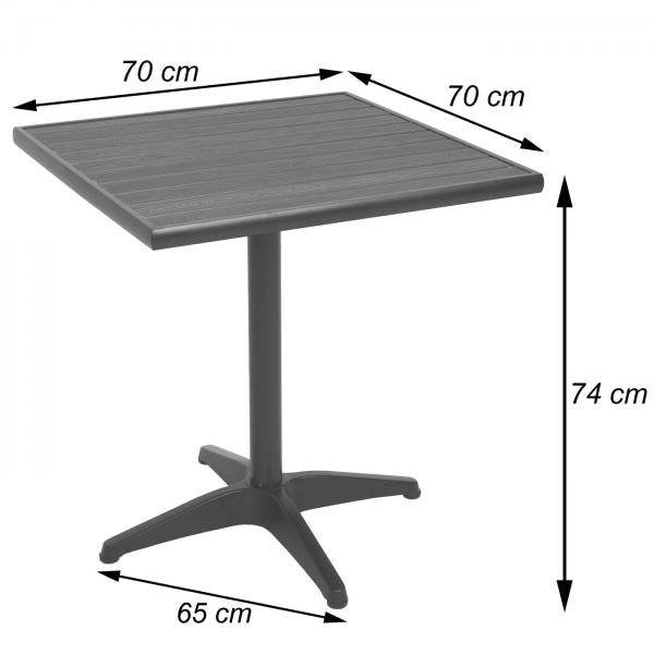 Gartentisch HWC-J95, Balkontisch Bistrotisch, Gastronomie Outdoor-Beschichtung Aluminium Polywood ~ schwarz, grau