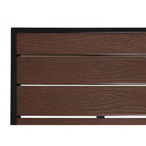 Gartentisch HWC-J95, Balkontisch Bistrotisch, Aluminium Polywood ~ schwarz, dunkelbraun