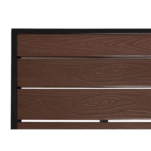 Gartentisch HWC-J95, Balkontisch Bistrotisch, Aluminium Polywood ~ schwarz, dunkelbraun