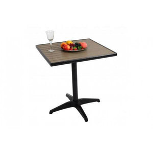 Gartentisch HWC-J95, Balkontisch Bistrotisch, Gastronomie Outdoor-Beschichtung Aluminium Polywood ~ schwarz, grau