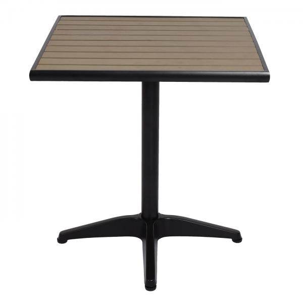 Gartentisch HWC-J95, Balkontisch Bistrotisch, Gastronomie Outdoor-Beschichtung Aluminium Polywood ~ schwarz, grau