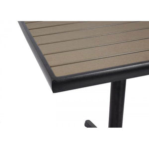 Gartentisch HWC-J95, Balkontisch Bistrotisch, Gastronomie Outdoor-Beschichtung Aluminium Polywood ~ schwarz, grau