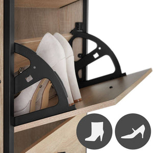 Schuhschrank Buffalo Industrial Holz hell, Eiche Sonoma 81 cm