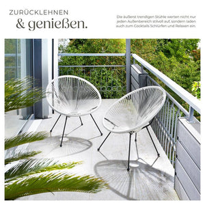 2er Set Gartenstuhl Santana weiss