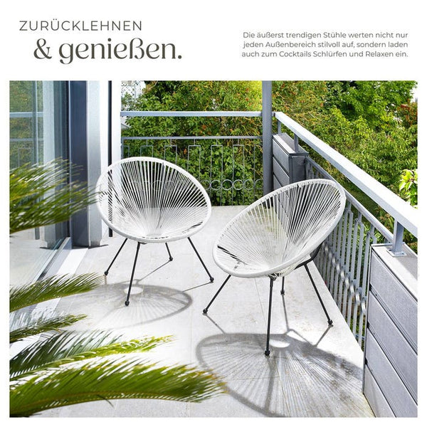 2er Set Gartenstuhl Santana weiss
