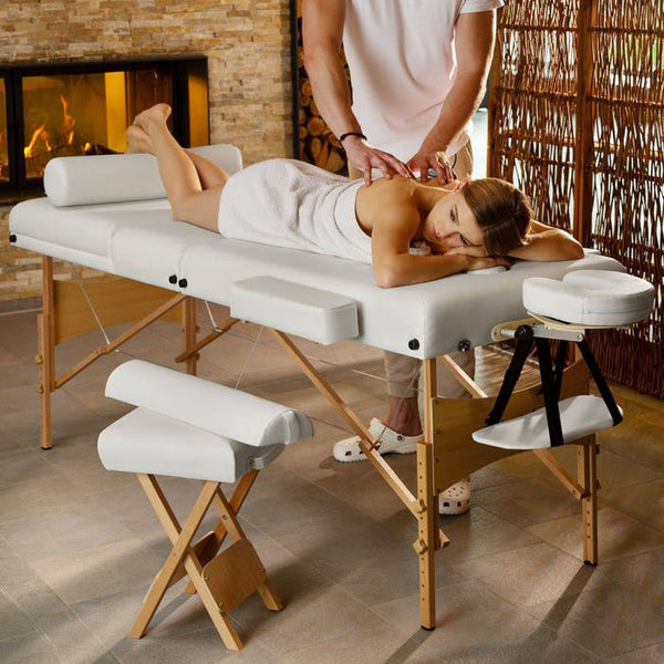 3 Zonen Massageliege-Set Somwang weiss