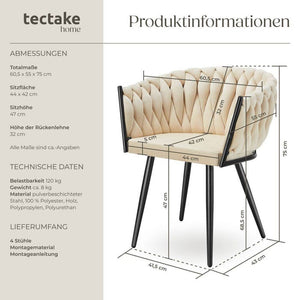 Esszimmerstuhl Astano Sand 4er Set