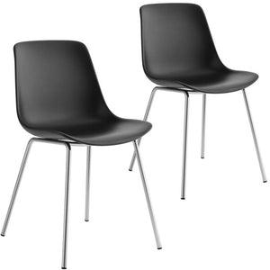 Kunststoffstuhl Mave schwarz/chrom 2er Set