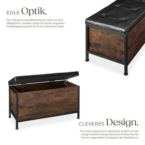 Sitztruhe Calico Industrial Holz dunkel, rustikal