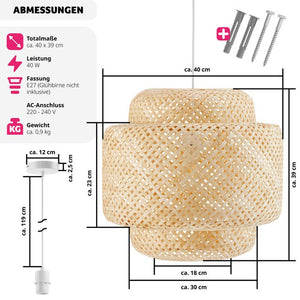Deckenleuchte Lignea Lux aus Bambus