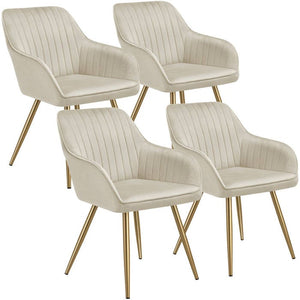 Esszimmerstuhl Marilyn creme/gold 4er Set