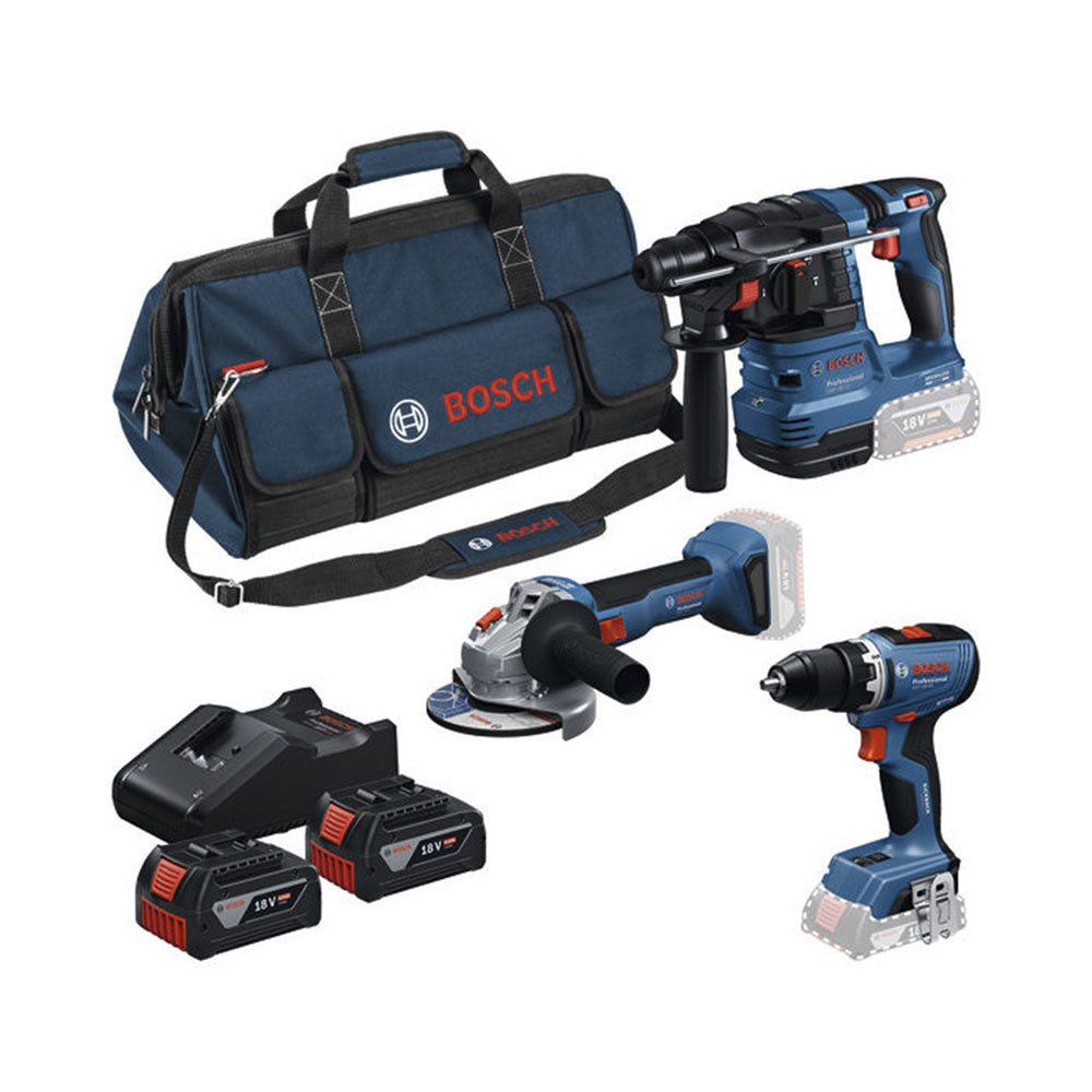 Bosch 3 Tool kit 18V GSR+GWS+GBH+2xGBA 18V 4.0 Ah+GAL 18V-40 0.615.A50.094
