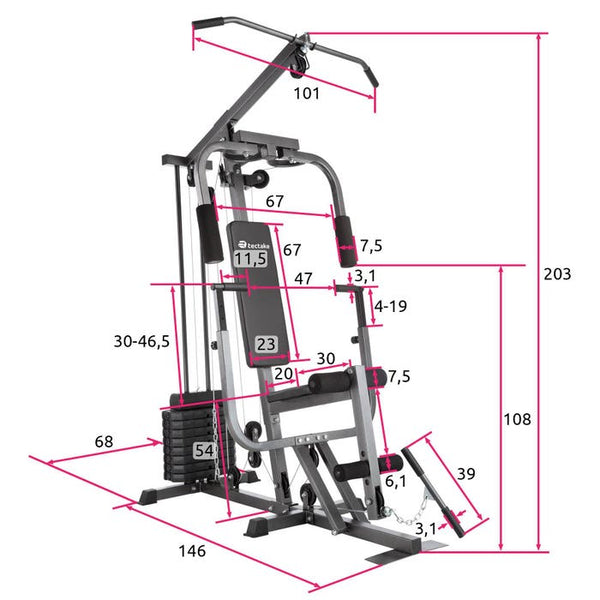 Kraftstation home gym mit Bankdrückmodul