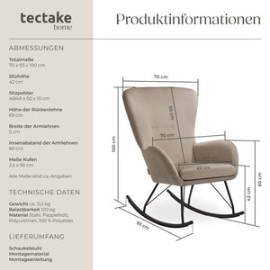Schaukelstuhl Swing schwarz/beige