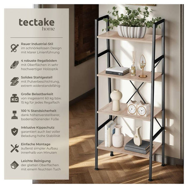 Leiterregal Newcastle 57,5 x 35,5 x 139cm - industrial hellbraun