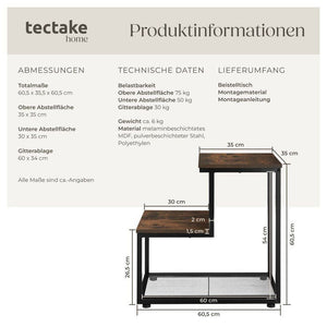Beistelltisch Halifax - Industrial dunkelbraun