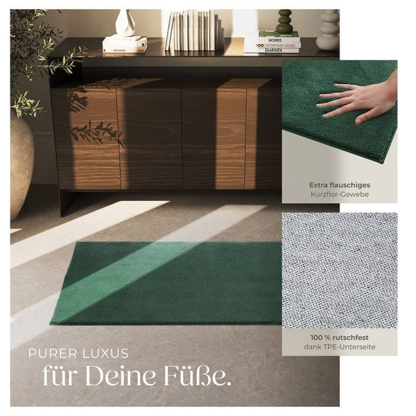 Short pile carpet Soft Zone green 80 x 150 cm 