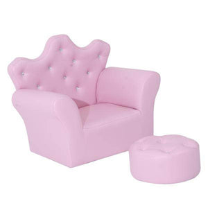 Kindersessel Kindersofa Mädchen Softsofa Kristallknöpfen Hocker Rosa