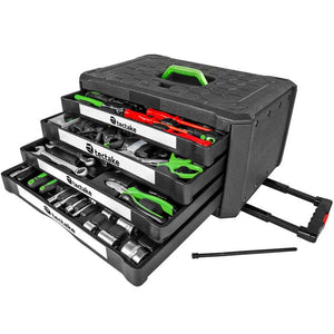 Valigia portautensili trolley, 899 pezzi, con 4 cassetti