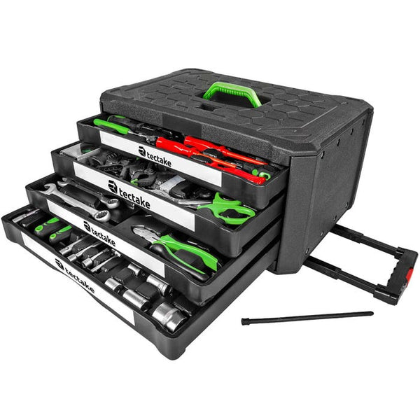 Valigia portautensili trolley, 899 pezzi, con 4 cassetti