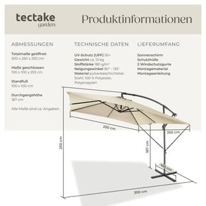 Sonnenschirm Apollon beige