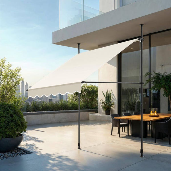 Klemmmarkise beige 150 x 180 cm
