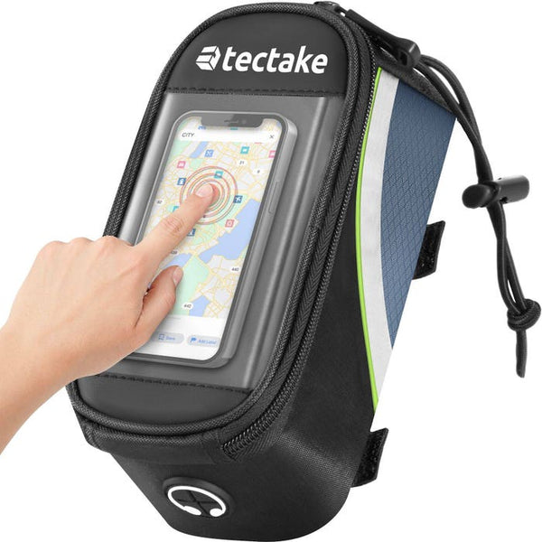 Set Fahrradtasche Georg und Fahrradrahmentasche schwarz/grün 20 x 9,5 x 10 cm