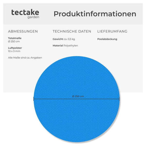 Poolabdeckung Solarfolie rund Ø 250 cm
