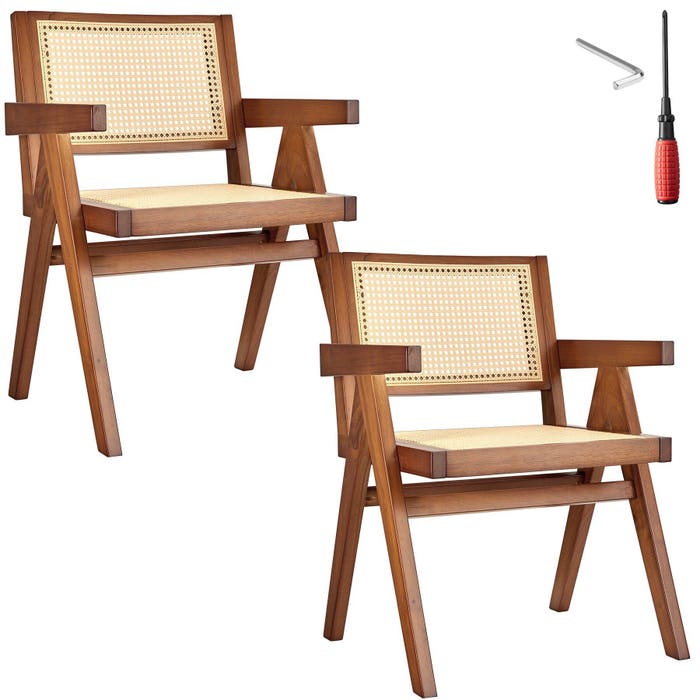 Fauteuil Lissy, chêne foncé, lot de 2 