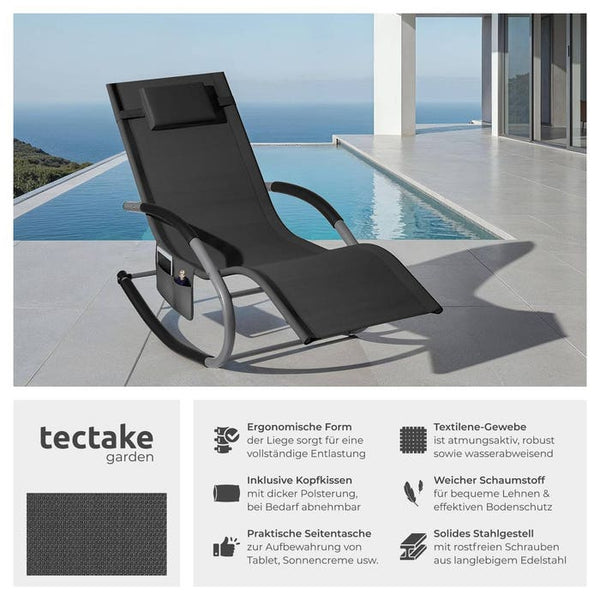 Gartenliege Taya schwarz 2er Set