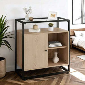 Kommode Conventry 70x38x80,5cm Industrial Holz hell, Eiche Sonoma